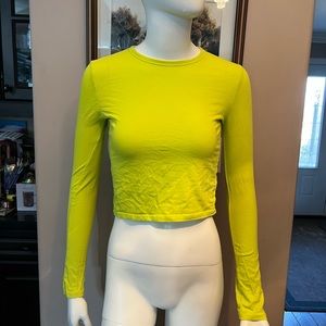 Neon Green long sleeve crop top